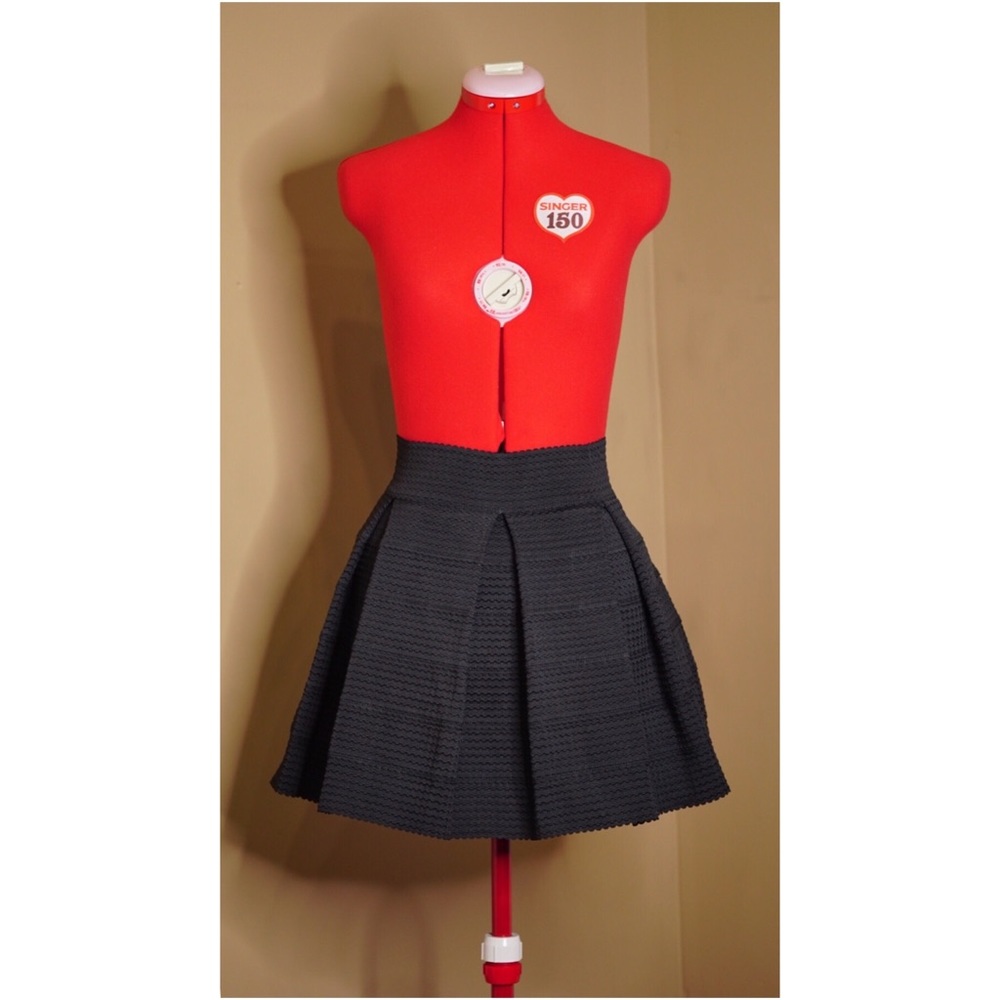 Black Pleated Mini Skirt